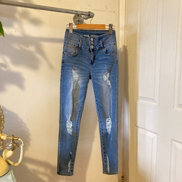 RIPPED SKINNY JEANS - Picture 1 of 16